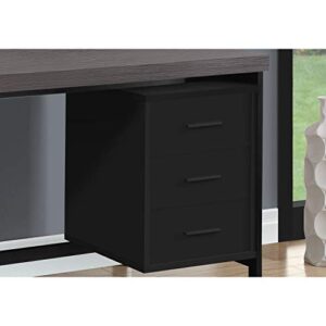 Monarch Specialties Home & Office Computer Desk with Drawers-Metal Frame, 60" L, Black-Grey Top