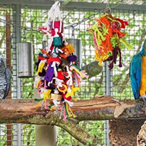 BWOGUE Large Parrot Chew Toy Bird Chewing Toy Multicolored Wooden Blocks Tearing Toys for African Grey Macaws Cockatoos Eclectus Amazon Parrot Birds