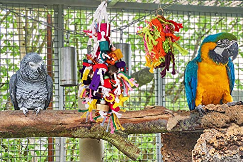 BWOGUE Large Parrot Chew Toy Bird Chewing Toy Multicolored Wooden Blocks Tearing Toys for African Grey Macaws Cockatoos Eclectus Amazon Parrot Birds