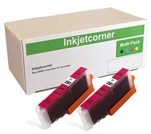 inkjetcorner compatible ink cartridge replacement for cli-281m cli 281 xxl for use with tr8622 tr8620a tr8620 tr8520 ts6320 ts8320 tr7520 ts702 ts9120 ts8220 (magenta, 2-pack)