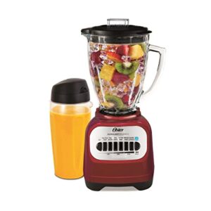 oster classic series blender with travel smoothie cup - red blstcg-rbg