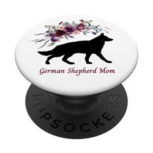 german shepherd mom flower popsockets popgrip: swappable grip for phones & tablets