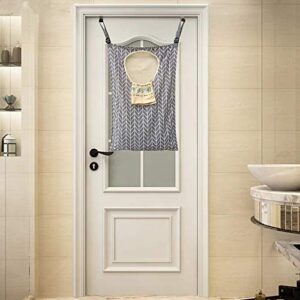 HDHYK Adjustable Door-Hanging Laundry Hamper with Stainless Steel Hooks