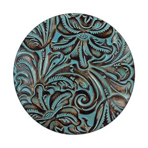 Western Mothers Day Gift - Turquoise Tooled Print PopSockets PopGrip: Swappable Grip for Phones & Tablets PopSockets Standard PopGrip