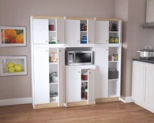inval galley 3-piece kitchen storage system, white and vienes oak