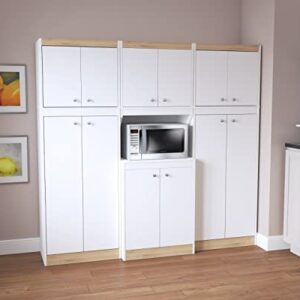 Inval Galley 3-Piece Kitchen Storage System, White and Vienes Oak