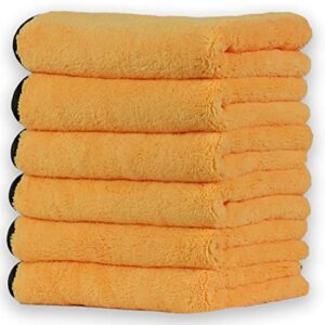 Simple Houseware Professional Grade Ultra Plush Premium Microfiber Towels, 410 GSM (16 inch x 24 Inch) (6 Pack) - Safe for Car Wash, Home Cleaning & Pet Drying Cloths