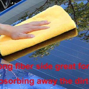 Simple Houseware Professional Grade Ultra Plush Premium Microfiber Towels, 410 GSM (16 inch x 24 Inch) (6 Pack) - Safe for Car Wash, Home Cleaning & Pet Drying Cloths