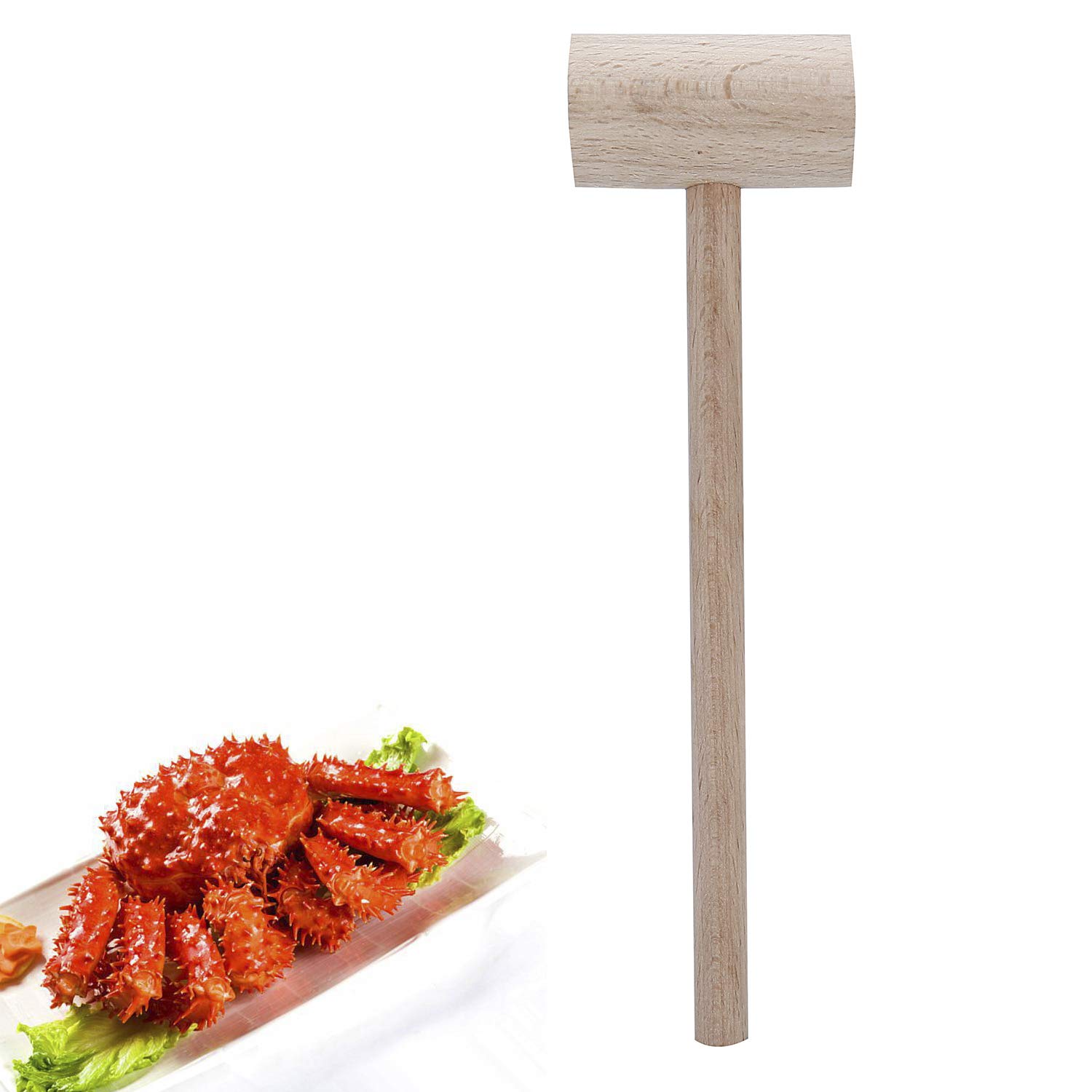 16Pcs Wooden Crab or Lobster Mallets, Nature Hardwood Hammers