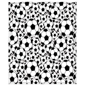 kameng 58" x 80" blanket seamless tile of soccer balls pattern comfortable warm velet plush throw blanket perfect for couch sofa or bed