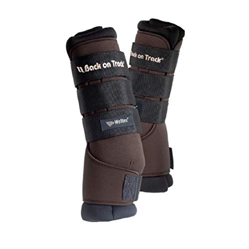 Back on Track Quick Horse Leg Wraps Pair (Brown, 18 Inch)