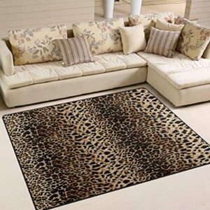 alaza leopard print vintage area rug rugs for living room bedroom 7' x 5'