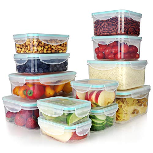 Vallo Plastic Food Containers with Lids for Food Storage - Safe for Dishwasher, Microwave, and Freezer - BPA Free, Perfect for Meal Prep & Freezer [24 pc set]