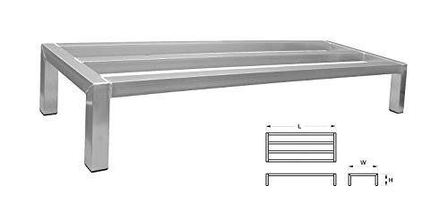 GSW 8-Inch High All Welded Aluminum Dunnage Racks with Plastic Feet, 36”L x 14”W x 8”H