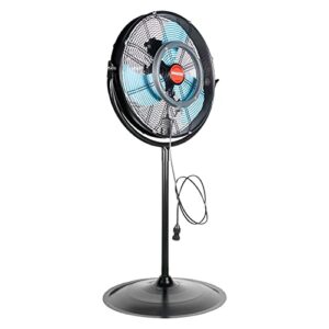 oemtools 23978 20” tilting pedestal misting fan, fan misters for cooling outdoor spaces, outside patio, water resistant, black