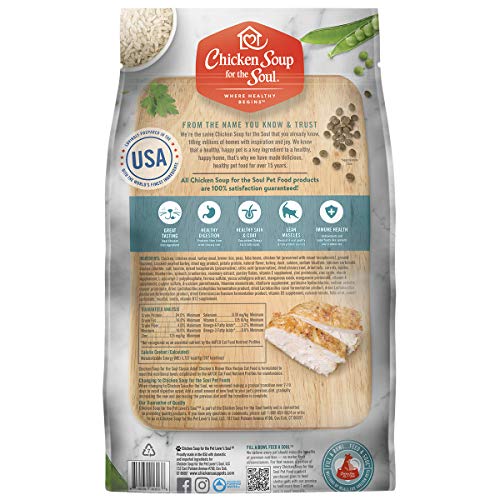 Chicken Soup for the Soul Pet Food - Adult Cat Food, Chicken & Brown Rice Recipe, 13.5 lb. Bag | Soy, Corn & Wheat Free, No Artificial Flavors or Preservatives