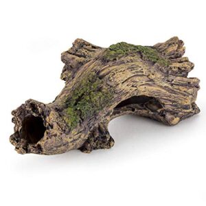 hygger Small Aquarium Ornament Poly Resin Wood Trunk Log Fish Tank Decoration for up to 20 Gallon Tank Betta Fish Accessories Hideout Cave(Tree Log)