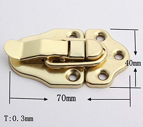 Lheng Metal Table Locks Dining Training Table Buckles Connectors Table Leaf Hardware Accessories Iron Gold Plating 6Pcs