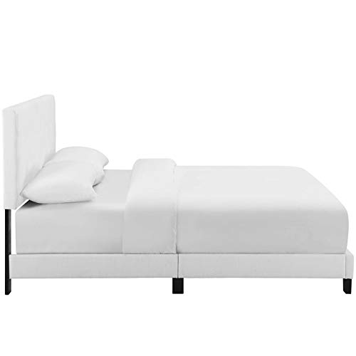 Modway Melanie Tufted Fabric Upholstered Full Platform Bed in White