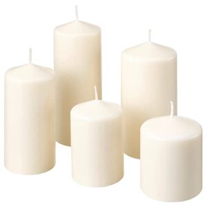 ikea.. 803.779.37 fenomen unscented block candle, set of 5, natural