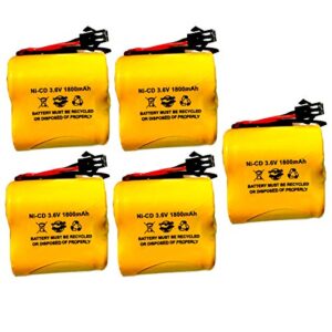 (5 pack) osa269 nic1671 3.6v 1800mah ni-cd battery pack for exit sign emergency light lithonia unitech sc1800mah 3.6v elb-b002 elbb002 745975931774 litelbb002