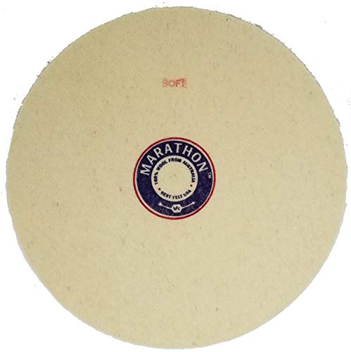 Marathon 8" Felt Polishing Wheel, 1/2" Thick, Pin Hole, Soft Density