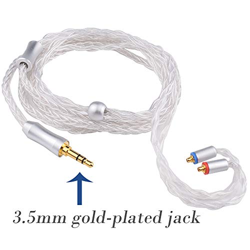 8 Core MMCX Cable, Upgrade Silver Plated Audio Cable, MMCX Interface Replacement Cable for Shure SE215 SE315 SE846 SE535 SE425 LZ A4 A5 UE900 Earphones