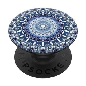 mandala blue beautiful pattern popsockets popgrip: swappable grip for phones & tablets popsockets standard popgrip