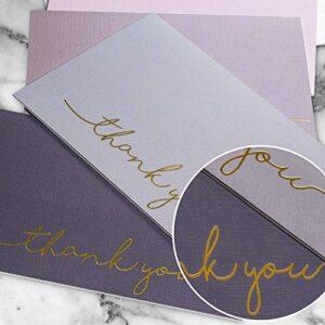 Thank You Cards-48 Bulk Blank Gold Foil Sets(6 Colors) Blank Greeting Cards for Baby & Bridal Shower, Appreciation,Wedding & Birthdays