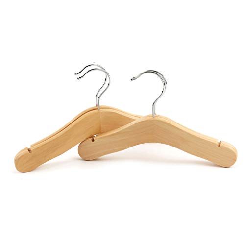 Gazechimp 2 Pieces Wooden Clothes Hangers Baby Children Kids Hanger