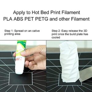 ACEIRMC 3D Printer Glue Stick for Hot Bed Print Filament PLA ABS PET PETG Washable Anti-Tilt Non-Toxic - 21g(Pack of 3)