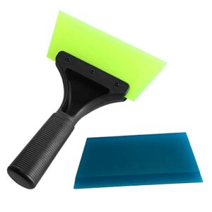 GISSVOGEEK 5 Inch Shower Squeegee, Window Tint Squeegee for Car, RV, Windshield, Shower, Bathroom, Classroom, Glass, Mirror, 1 Non-Slip Rubber Squeegee+1 Spare Water Blade