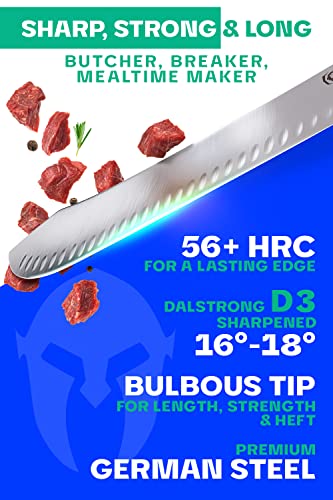 Dalstrong Bull Nose Butcher Knife - 14 inch - Gladiator Series Elite - High Carbon Premium German Steel - Black G10 Handle - Meat BBQ Knife - Sheath Included - NSF Certified