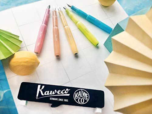 Kaweco Frosted Sport Fountain Pen Sweet Banana, Fine Nib with Kaweco Sport Octagonal Clip Chrome (2019 Novelty.).