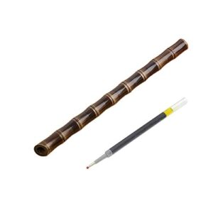 ekloen bamboo joint solid brass pen, bronze-coloured sign signature pen ballpoint pen(01905a)