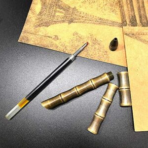 EKLOEN Bamboo Joint Solid Brass Pen, Bronze-coloured Sign Signature Pen Ballpoint Pen(01905A)