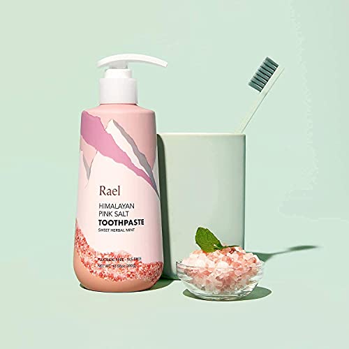 Rael Toothpaste for Sensitive Teeth - Fluoride Free Toothpaste, Himalayan Pink Salt, Sweet Mint Flavor, Clean Ingredients, Fresh Breath, Oral Care, Cruelty Free (1 Pack, Pump)