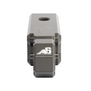 AGENCY 6 Recovery Shackle Block Assembly 2 INCH Double Hole Powder Coat Grey - Hitch Receiver Block - Proudly Made in The USA with US Certified Materials - Includes Hitch pin and D-Ring