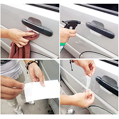 4pcs 1st Gen Style 2 Clear Door Handle Paint Scratch Protection Guard Film Bra