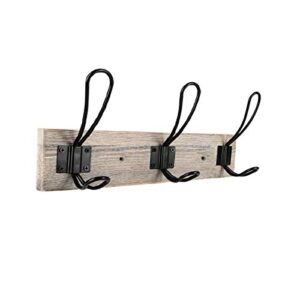 sageme wall mounted coat rack, wooden entryway vintage rustic coat rack hat hanger rack 3-hook rail for the entryway, bathroom, bedroom, kitchen, mudroom solid wood (3 hooks, black)