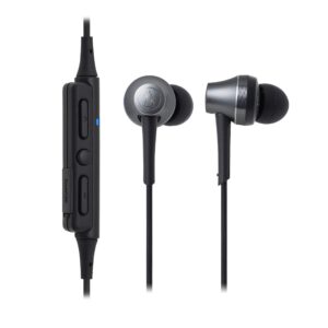 Audio-Technica ATH-CKR75BT Sound Reality Bluetooth Wireless In-Ear Headphones with In-Line Mic & Control, Gun Metal (Renewed)