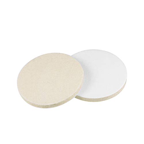 uxcell 4 Inch Wool Felt Polishing Pad Hook and Loop Buffing Wheels for Random Orbital Sander 2pcs