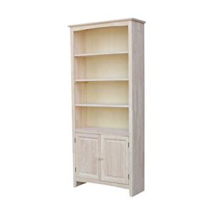 International Concepts Shaker Bookcase-72 H Bookcase, Unfinished