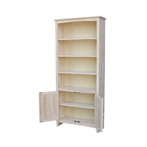 International Concepts Shaker Bookcase-72 H Bookcase, Unfinished