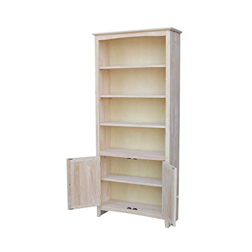 International Concepts Shaker Bookcase-72 H Bookcase, Unfinished