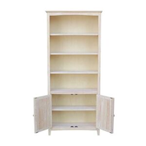 International Concepts Shaker Bookcase-72 H Bookcase, Unfinished