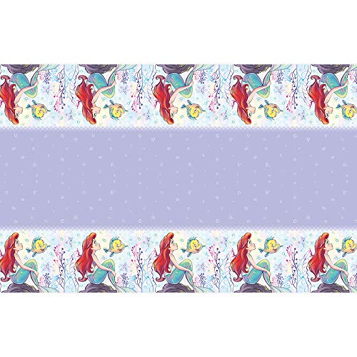 Unique Disney The Little Mermaid Rectangular Plastic Table Cover - 54" x 84", 1 Pc