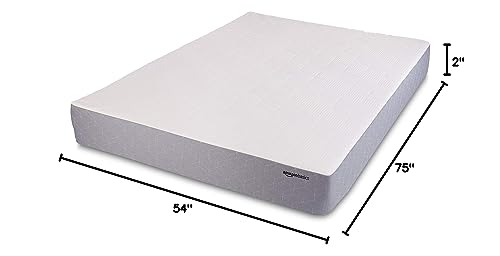 Amazon Basics Cooling Gel Memory Foam Mattress, Medium-Firm, CertiPUR-US Certified, 10 inch, Full Size, White/Gray