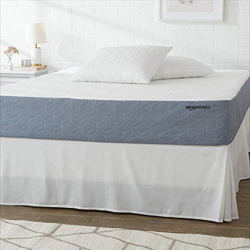 Amazon Basics Cooling Gel Memory Foam Mattress, Medium-Firm, CertiPUR-US Certified, 10 inch, Full Size, White/Gray