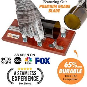 Home Pro Shop Premium Glass Bottle Cutter Kit - DIY Wood Base Glass Cutter for Bottles - Beer & Wine Bottle Cutter Tool with Safety Gloves & Accessories